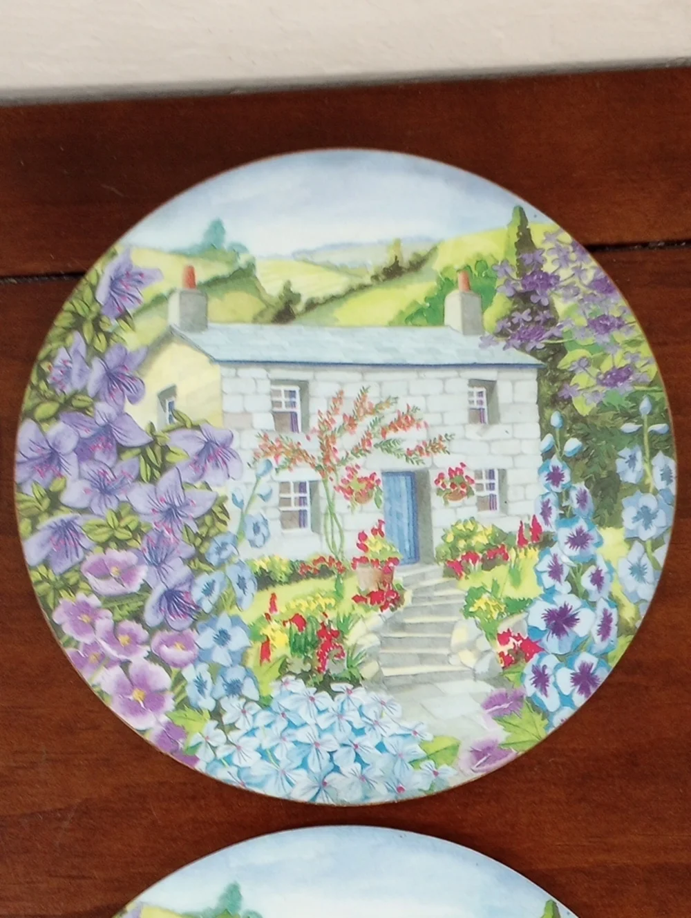 Country Cottage Hot Pads/Plates - Set Of 5, Vintage!